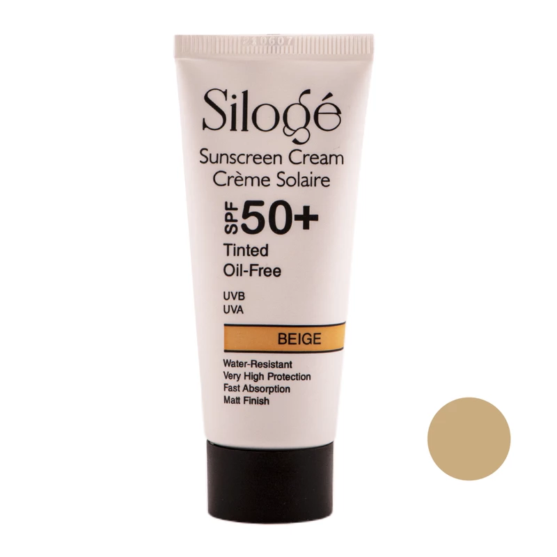 ضدآفتاب رنگی فاقدچربی بژSPF50 سیلوژه